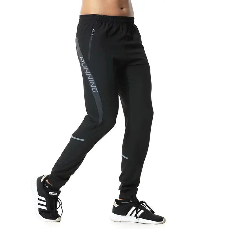 Men's Reflective Running Pants with Zipper for Soccer