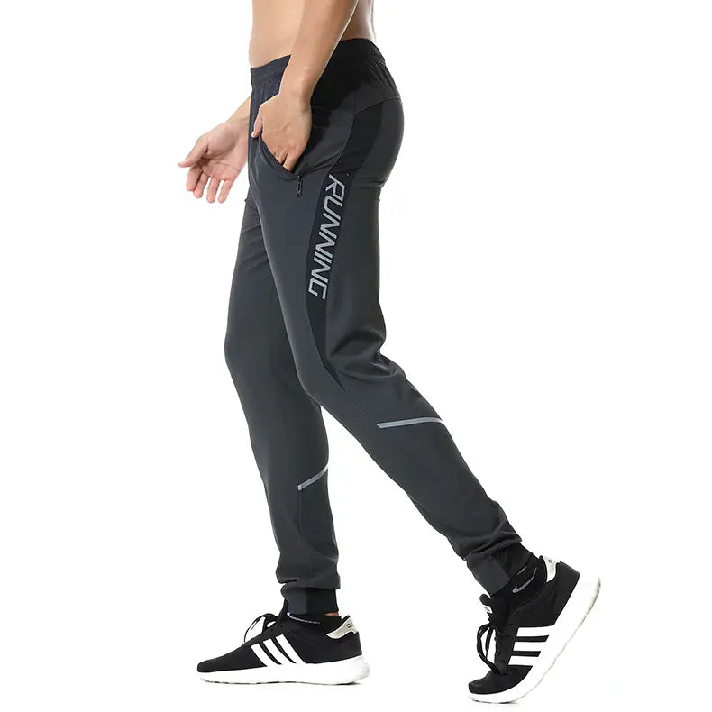 Men's Reflective Running Pants with Zipper for Soccer